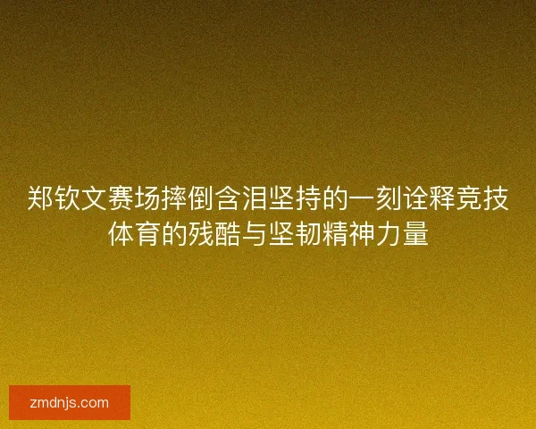 郑钦文赛场摔倒含泪坚持的一刻诠释竞技体育的残酷与坚韧精神力量