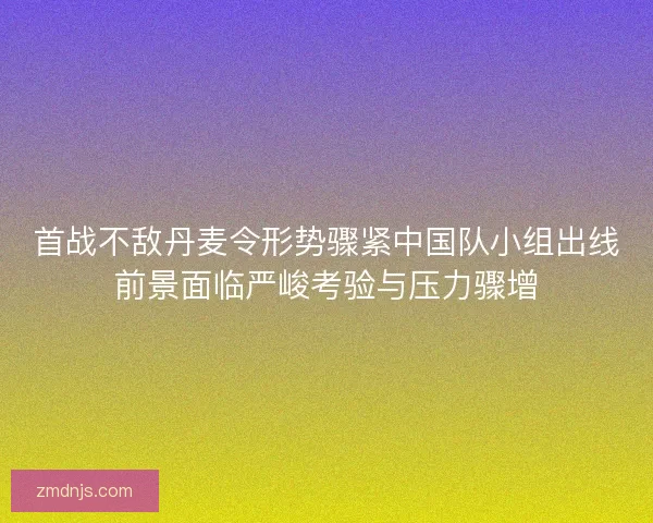 首战不敌丹麦令形势骤紧中国队小组出线前景面临严峻考验与压力骤增